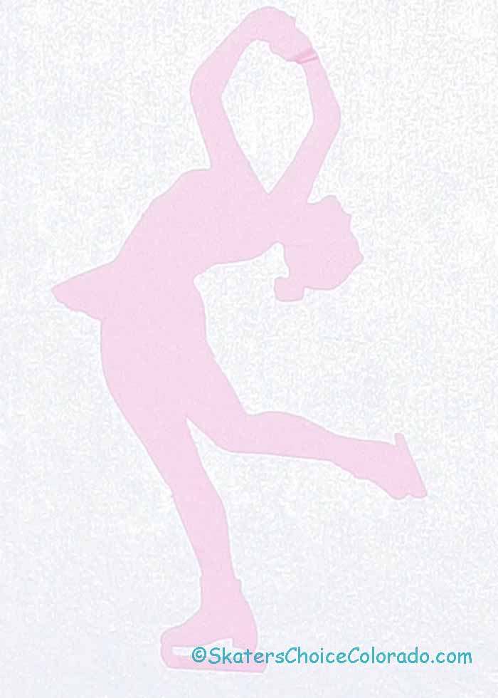 Figure Skater Wall Decals Big Wall Decor Layback Pink 22" Tall - Click Image to Close