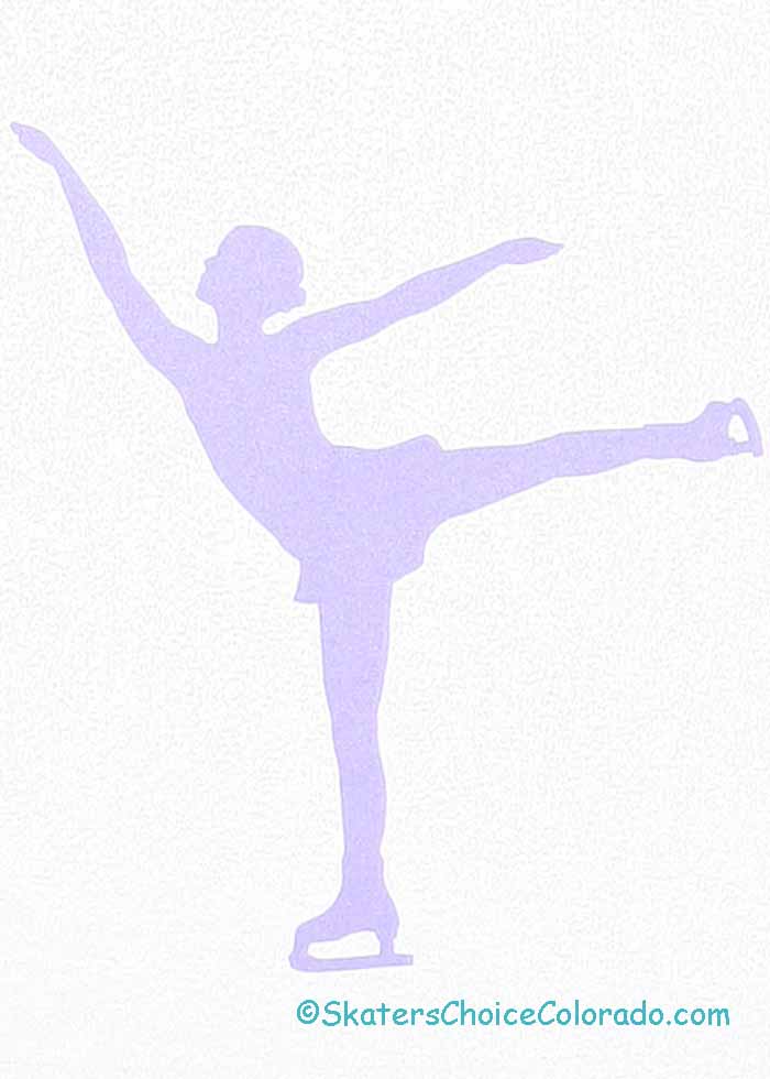 Figure Skater Wall Decals Wall Decor Spiral Lavender 22" Tall - Click Image to Close