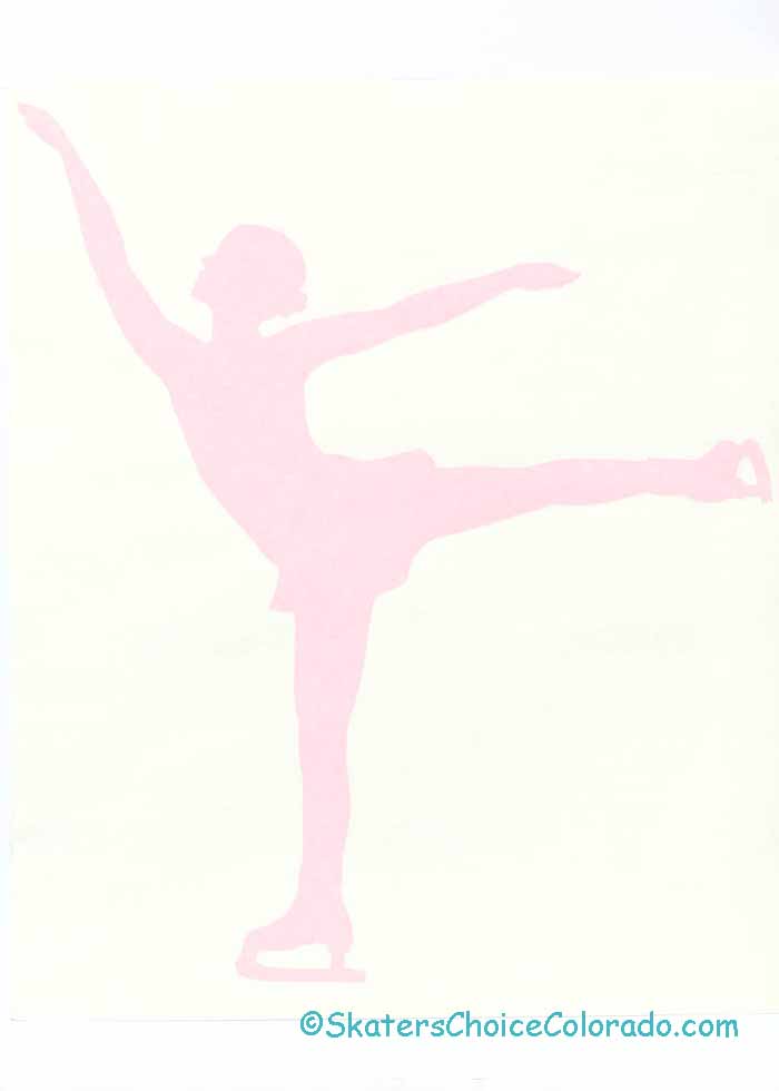 Figure Skater Wall Decals Big Wall Decor Spiral Pink 22" Tall - Click Image to Close