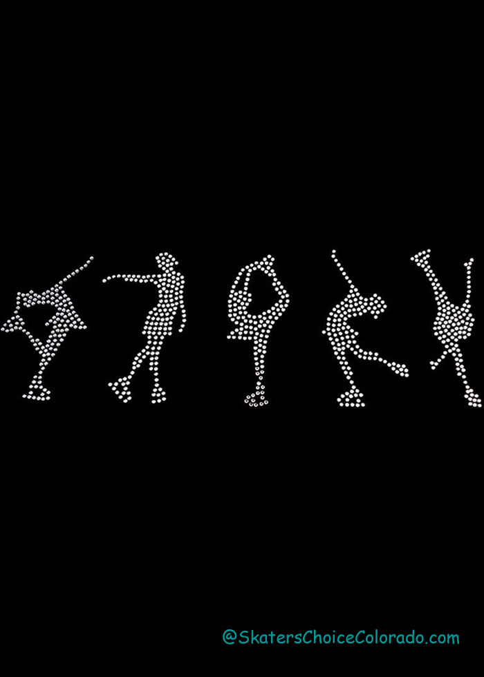 I Love Figure Skating Shirts 5 Poses Clear Rhinestone ♥ - Click Image to Close