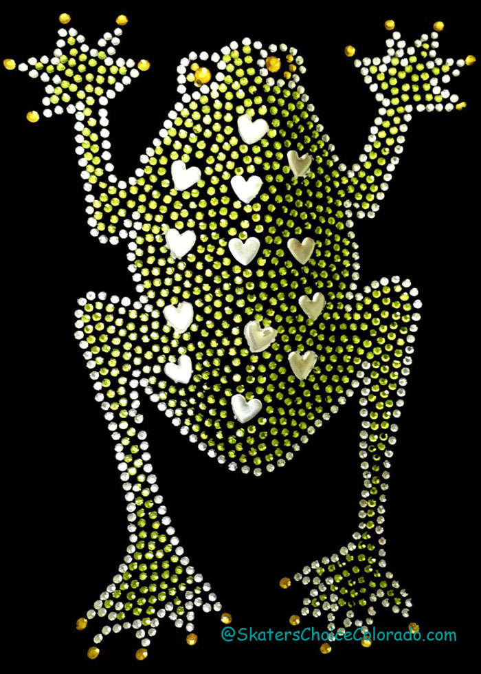 4 Frog Design Green Rhinestones Black Skate Pant Black Child L - Click Image to Close