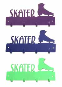 Skater Metal Key Holder Blue, Green, Purple and White