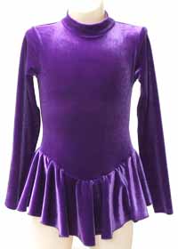 Body Wrappers LS Mock Turtleneck Full Skirt Dress Child 8-10