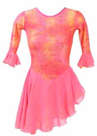 Consignment SixO Lycra Pink Splatter Chiffon Skirt Child 10-12