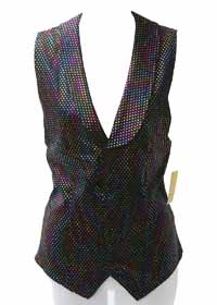 Consignment Custom Vest Lycra Rainbow Metallic Dot Adult S