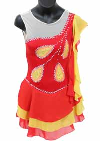 Consignment Ice Fairy Red Lycra Yellow Orange Tear Drop Child 12