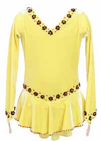 Consignment Custom 2 Piece Yellow Velvet LS Black Floral Child 8