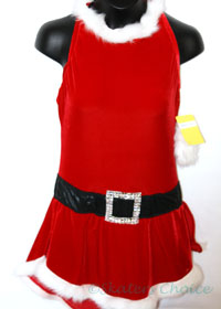 Consignment Red Velvet Santa Helper Dress White Fur Trim Adult M
