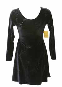 Consignment Avenues Black LS Velour Dress Metallic Tone Adult S