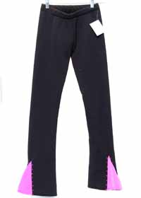 PolarTec Custom Black Pant W Hot Pink V Ankle Rhinestone Adult S