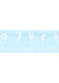 Decal #7 5 Skater Poses White "Eat, Sleep, Skate" Under 8"x3"