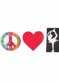 Decal Peace Sign, Heart, Bielman Pose White #10 Decal 8"x3"