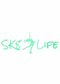 Ice Skater Vinyl Window Decal Lime "SK8 Life" Female Layback