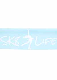 Ice Skater Vinyl Window Decal White "SK8 Life" Female Layback