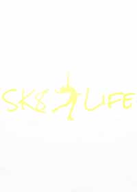Ice Skater Vinyl Window Decal Yellow "SK8 Life" Female Layback