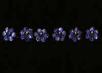 Hair Pins Flower W Bead Electric Blue