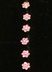 Hair Pins Flower Design Pink Rhinestones