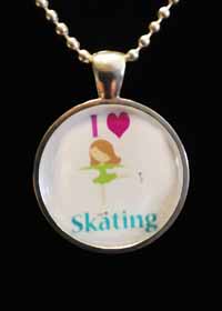 Skater Girl with I Love Skating Necklace Two