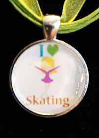 Skater Girl with I Love Skating Necklace One