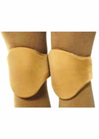 Protective Knee Pads Contoured Rounded Velcro Closure Back Beige