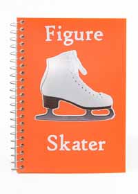 Journal Orange with White Ice Skate "Ice Skater" Appliqué