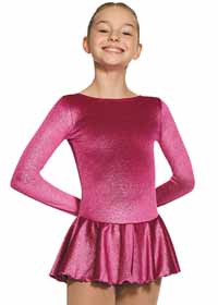 Mondor Rasberry Long Sleeve Glitter Velvet Dress Child S