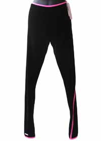 2816 Mondor Black Velvet Leggings W Hot Pink Trim Adult Medium