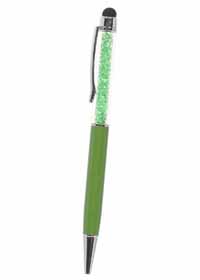 Crystal Ball Point Pen W Touch Screen Stylus Green
