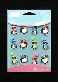 Ice Skating Stickers for Scrapbooking Skating Penquins 12 Piece