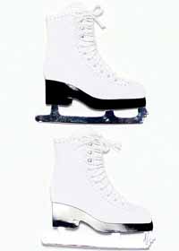 Ice Skating Sticker White Pair of Skates for Scrapbooking 2.5 In