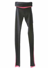 Seku Long Leggie Black Pant with Dark Pink Stripe XXXS