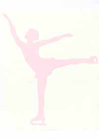 Figure Skater Wall Decals Big Wall Decor Spiral Pink 22" Tall