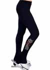 Kitty Design Red Clear Rhinestones Black Skate Pant 168 Adult XS