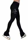 P22 Sit Spin Skater Black Pants 3” Waist Swarovski Crystals MST