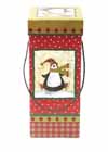 Skating Penguin Gift Box Square 13.5 Inches Tall