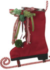 Figure Skating Christmas Stocking Red