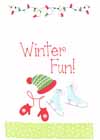 Figure Skating Winter Fun Hand Towel White