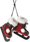 * Plaid Hanging Pair of Figure Skates Ornament *