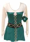 Consignment Custom Green Lycra Dress Swarovski Stones Adult XS
