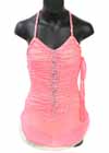 Consignment Sharene Coral Mesh Yellow Halter Swarovski Child M