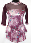 Consignment Short Sleeve Mauve Circle Print Dress Child 12-14