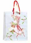 * Skate Gift Bag Red Cord Handles and Happy Holidays Tag *