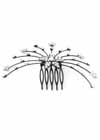 Hair Comb Rhinestones Firework Clear Flower
