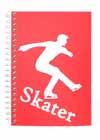 Journal Red with White Male Skater "Skater" Appliqué
