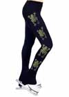 4 Frog Design Green Rhinestones Black Skate Pant Black Adult XS